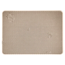 萌貝貝 超網格雙層貓砂墊 EVA材質, 大款 75 x 55cm, 卡其色, 1個