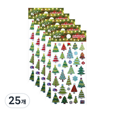 Petit 季節冬季迷你樹貼紙 DA5477, 25個, 混合顏色