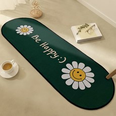 비욘드리빙 굿필링 도톰한 미끄럼방지 패브릭 발매트 8mm, 데이지 Be Happy