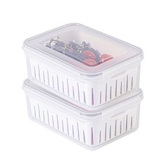 제오닉 야채 채소 과일 보관 채반 밀폐용기, 2개, 2.7L