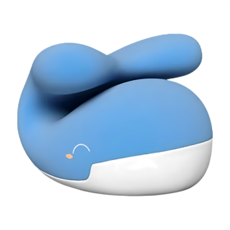 bebehome 小鯨魚造型午睡枕, 記憶棉填充, 柔軟親膚, 頭頸支撐, 手臂環抱設計, 20 x 18 x 15cm, 藍色