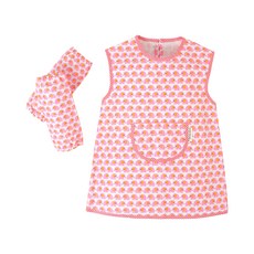 Coney Island 幼兒用防水美術圍裙+袖套組, 小象 粉紅色