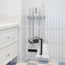 메이크마인 무타공 후크 다용도 욕실 화장실 청소도구 걸이 클립 5p + 후크 6p, 클래식그레이, 1개