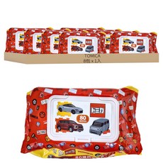 TOMICA 日本多美小汽車 純水濕紙巾 掀蓋包 16 x 12cm 80張, 1入, 8包