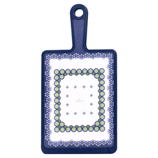 PASTON多功能雙面防滑抗菌長柄砧板, 長24.2×寬18×厚度1.1cm/柄長10.5cm, 雙面原創 藍色, 1個