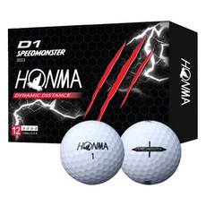 HONMA Golf 本間高爾夫 D1 速度怪獸 高爾夫球 3層, 12入, 白色, 1個