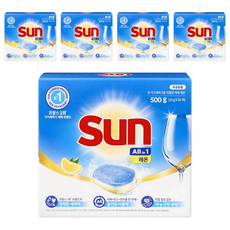 유니레버 썬 식기세척기용 타블렛 세제 레몬 50개입, 500g, 5개