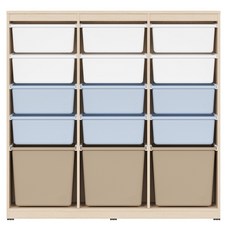 한샘 샘키즈 수납장 1305 브라운 방문설치, 몸통(라이트메이플), 박스(화이트+블루+브라운), 5단