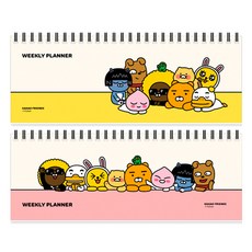 Kakao Friends KF Basic Weekly Planner 2 件套, 黃色, 粉紅色