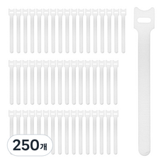코멧 홈 찍찍이 케이블타이 고리형, 화이트, 250개