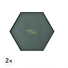 가죽쿠션 철제 정리 수납함 육각형 점보 26cm, 2개