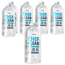 CHEF CLEAN 淨毒五郎 蔬果清潔劑補充罐 ECOCERT認證 植物性原料 食品洗劑等級 奶瓶可用 醫師推薦, 1L, 6瓶