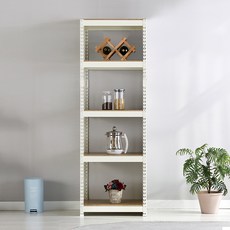 피피랙 국내생산 무볼트 무소음 조립식 앵글선반, 화이트, 5단