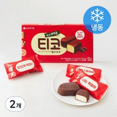 롯데웰푸드 티코 밀크초코 아이스크림 (냉동), 34ml, 15개입, 2개