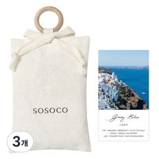 Sosoco 室內織物香氛袋, 3個, 30g, 蔚藍大海