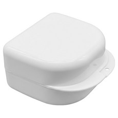 外出攜帶透氣盒(中) 牙套維持器活動假牙收納盒, 1入, 白