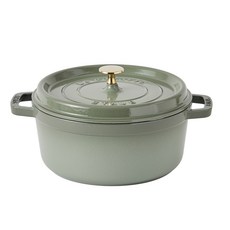 스타우브 라운드 꼬꼬떼 무쇠 주물냄비, 유칼립투스, 1개, 24cm