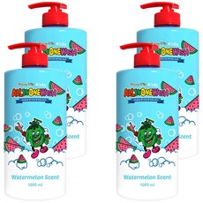 Funny Pia Kids 3合1洗潤髮沐浴乳 西瓜香, 1L, 4瓶