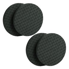 마켓감성 홈트 원형 플랫매트, 검정색, 4개