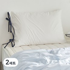 파르페by알레르망 국내 제조 헤이 리본자루 베개커버 50x70 + 솜 세트, 피오니네이비(베개커버), 2세트