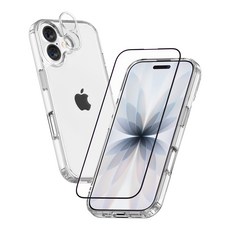 KMDESIGN Clear Fit 手機殼 + 正面鋼化玻璃 + 鏡頭保護貼組合