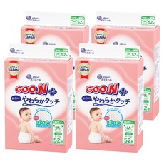 GOO.N 大王 日本境內版 SJ柔觸肌系列 黏貼型尿布 6~11kg, M, 208片