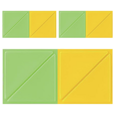 PMU 必美優 EVA 3D防撞壁貼 三角形Set 6 彈性佳 牆面防護, 果綠色 + 黃色, 30 x 30 x 1cm, 1組