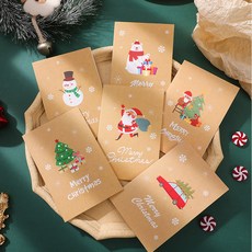 리드홈 크리스마스 메시지 카드 편지 6종 + 봉투 6p + 스티커 6종 세트, 브라운, 1세트