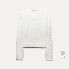 미쏘 여성용 스카시 조직 가디건