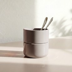 BOWLBOWL 韓國製 復古系列 瀝水餐具筒-S, 煙灰色, 1個