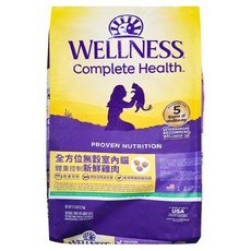 WELLNESS 寵物健康 室內貓 全方位無穀貓糧 11.5lb, 新鮮雞肉, 5.2kg, 1袋