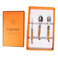 장네론 라귀올 선물패키지 케이크 3종 세트, 마블브라운, 스푼 + 포크 + 버터나이프 + 선물 패키지, 1세트