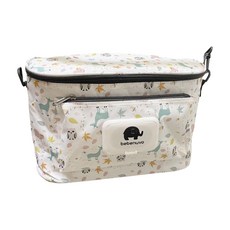 翔駿親子 嬰兒推車掛袋, 保冷保溫, 超大容量, 可掛可背, 面紙空間, 抽取方便, 鳥語花香, 1個