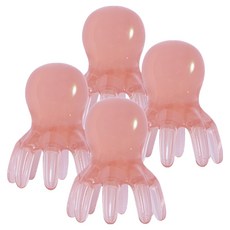 Good Good Shop 章魚頭皮刮痧按摩器, 4個, 粉紅色