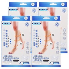 YASCO 醫療彈性露趾襪 71740 黑色, 小腿肚/膝蓋型, 4雙