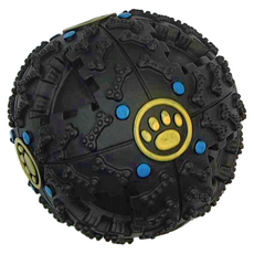 AmyCarol 育智 響聲健身球 漏食玩具, Black, 1個