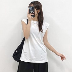 gelluna 女款無袖寬鬆圓領T恤 TH-10