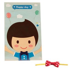 도나앤데코 블리 OPP 포장봉투 블루소년 30p + 빨강리본타이 30p, 1세트