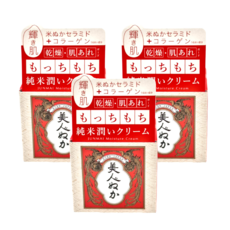 美人糠 純米潤澤精華霜43g*3罐,深層保濕,改善乾燥細紋,使肌膚水嫩透亮, 43g