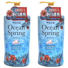 雪芙蘭 海洋活泉沐浴乳 珍珠淨白 高效保濕效果 優雅海島花卉香, 1L, 2瓶