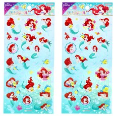 sun-star THE LITTLE MERMAID 迪士尼小美人魚透明貼紙, 2張, 綠色