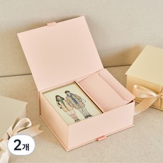 munid Grace 粉彩緞帶禮物盒, 2個, 粉紅色