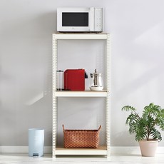 피피랙 국내생산 무볼트 무소음 조립식 앵글선반, 화이트, 3단