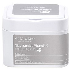 MARY&MAY 菸鹼醯胺維他命C抽取式亮白面膜, 30片, 1盒