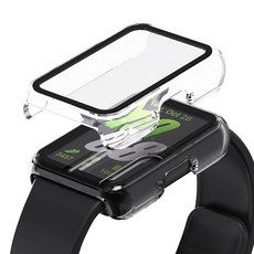 칸탐 갤럭시 핏3 호환 풀커버 강화유리 케이스 2p 세트, 투명+투명, 1개