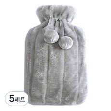 어바웃홈 부드러운 보온 물주머니 찜질팩 + 커버 세트 그레이, 5세트