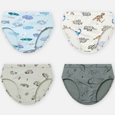 Uni FRIend 男童款恐龍汽車印花三角內褲 4件組