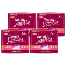 康乃馨 超薄蝶型衛生棉, 量多型 25.5cm, 16片, 4包