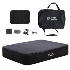코지모해 캠핑 자충 매트리스 + 베개세트, 블랙