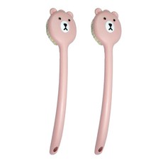 깨끗하게 샤워하자 바디 등 샤워 브러쉬, 핑크, 2개, 1개입